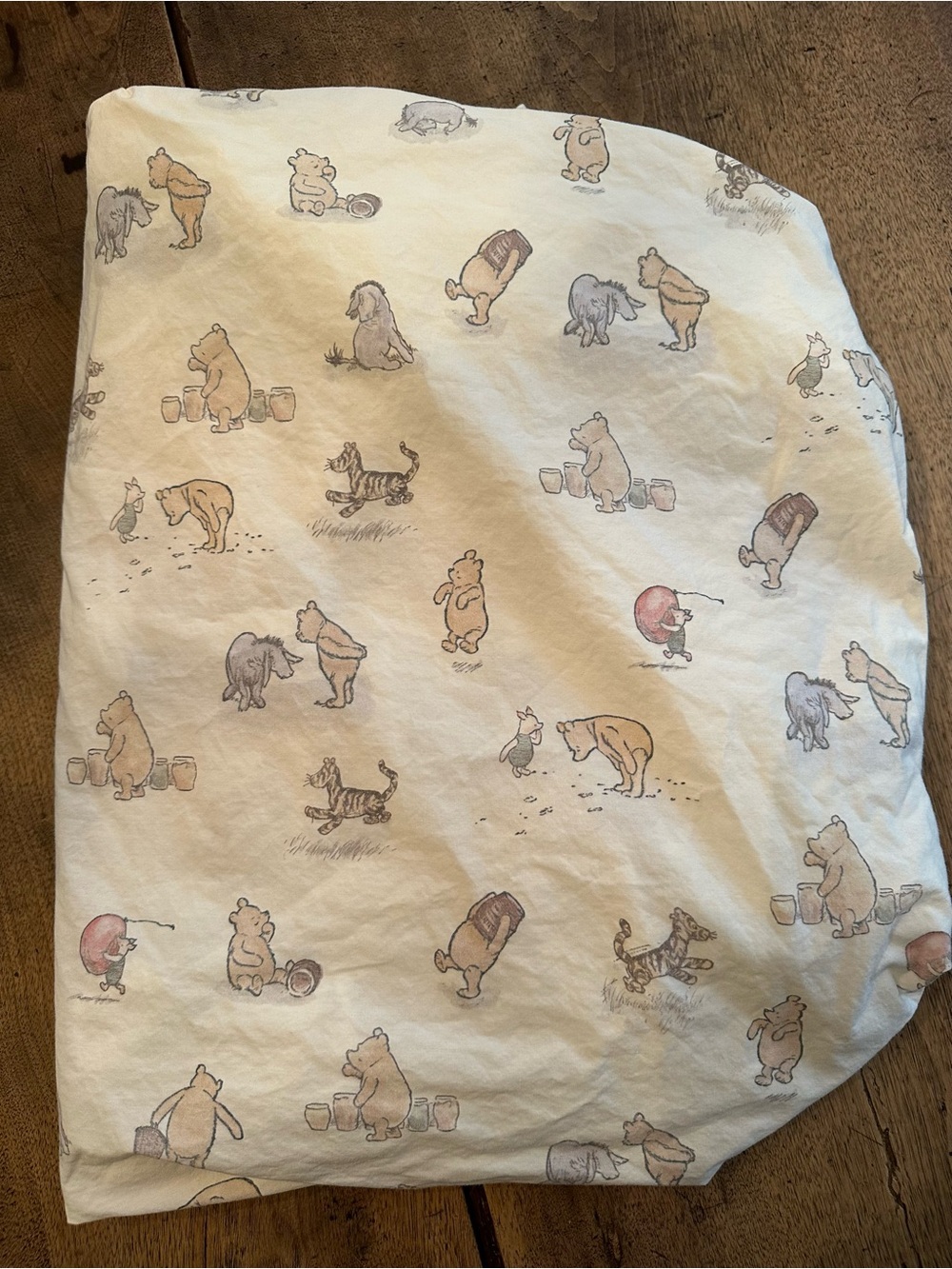 EUC Pottery Barb Kids Winnie the Pooh Fitted Crib Sheet.
